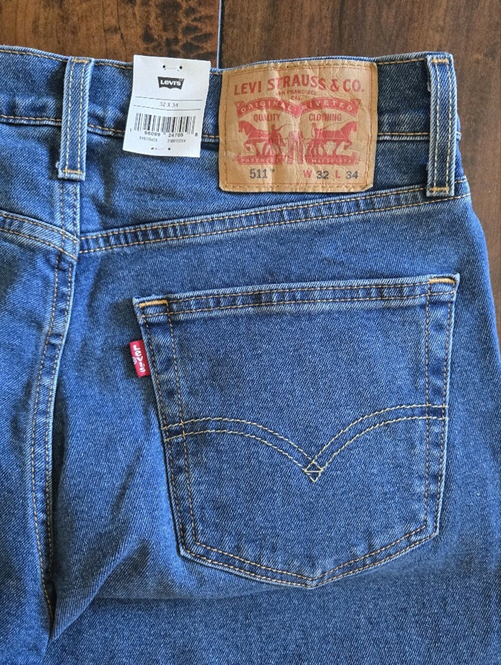 Levi's 511 Slim Fit Stretch Denim Jeans All Season Tech Blue Performance 32x34 - Picture 8 of 13